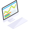 Icon of a computer with graph on screen