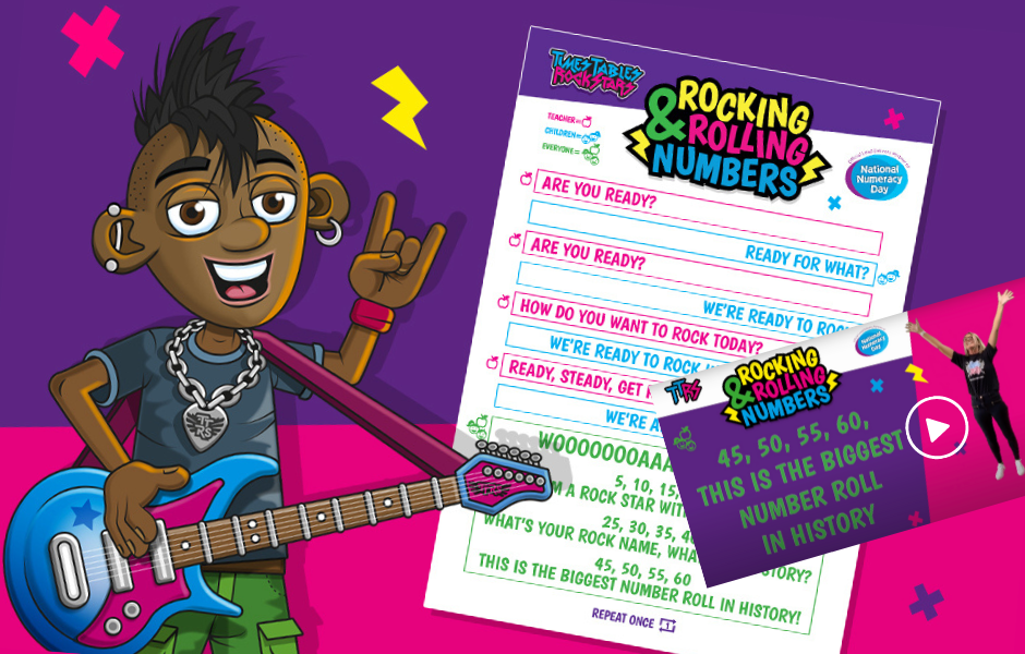 Graphic showing Rocking & Rolling Numbers activity sheet