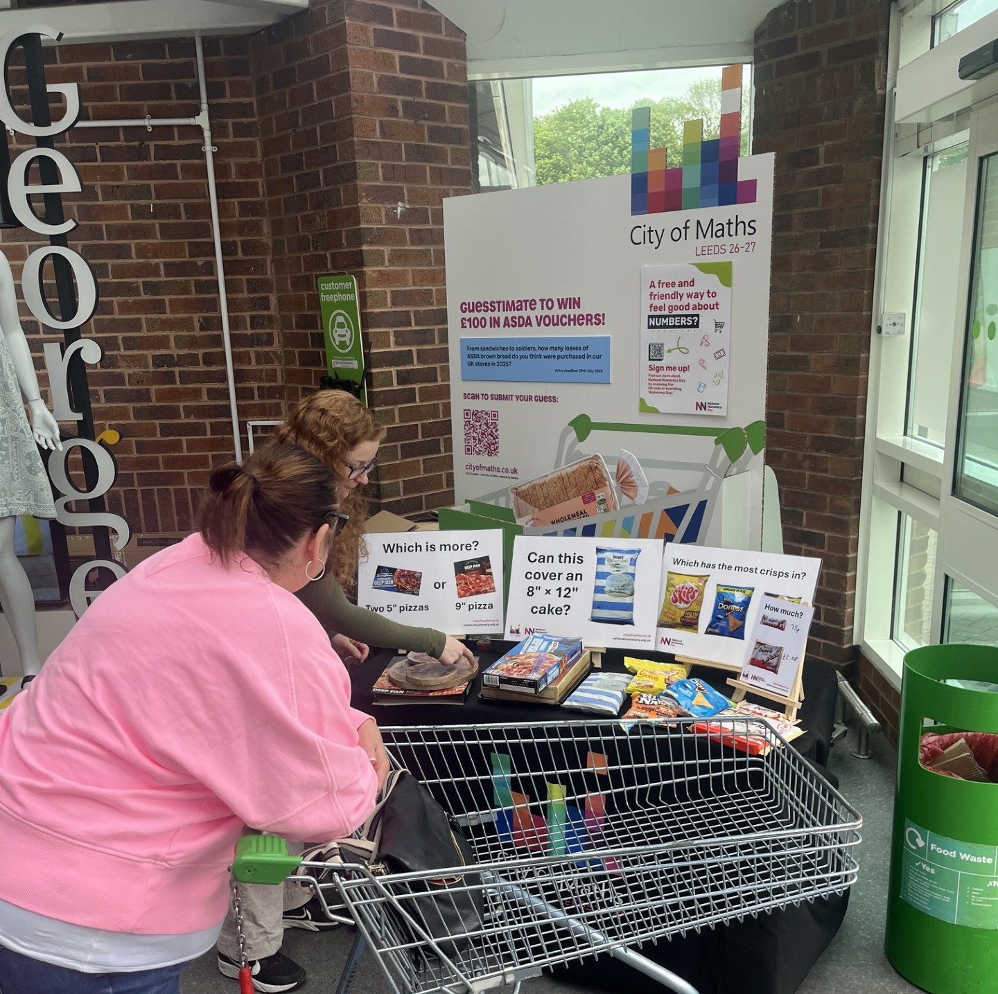 A National Numeracy Day stand at Asda in Leeds