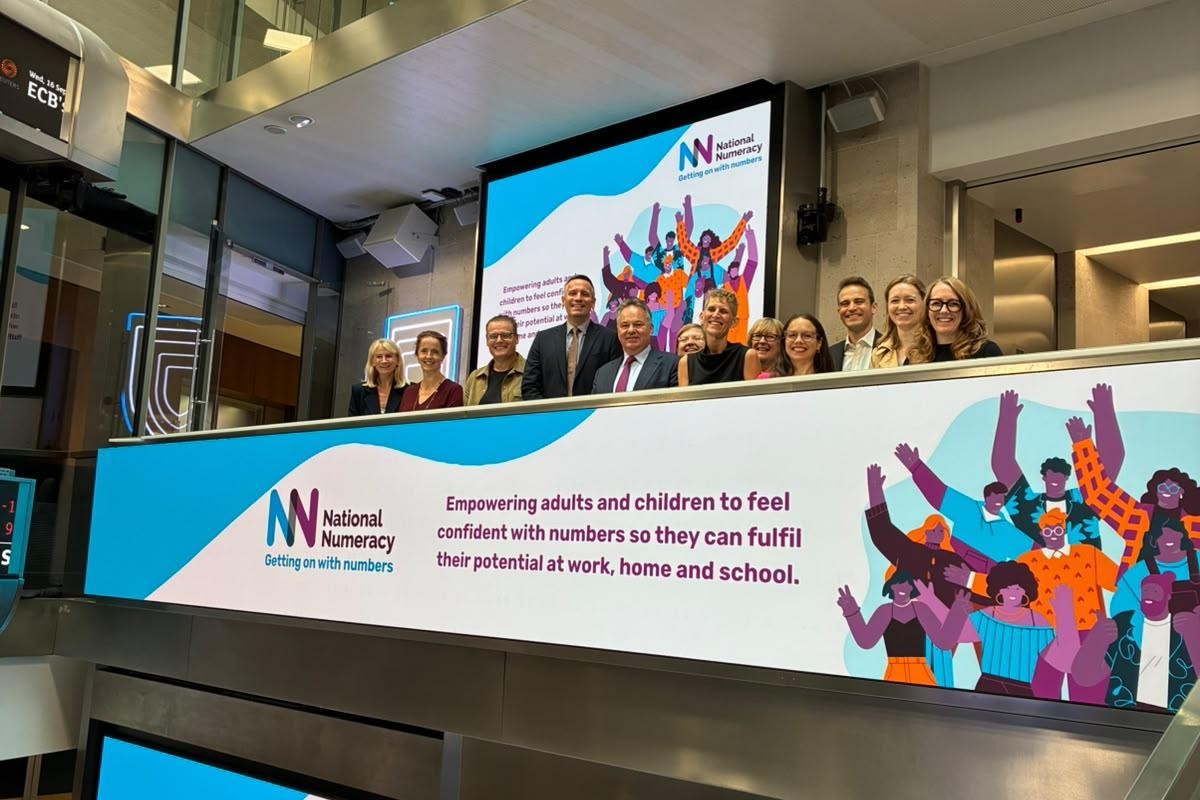 National Numeracy Leadership Council members and National Numeracy staff at the London Stock Exchange