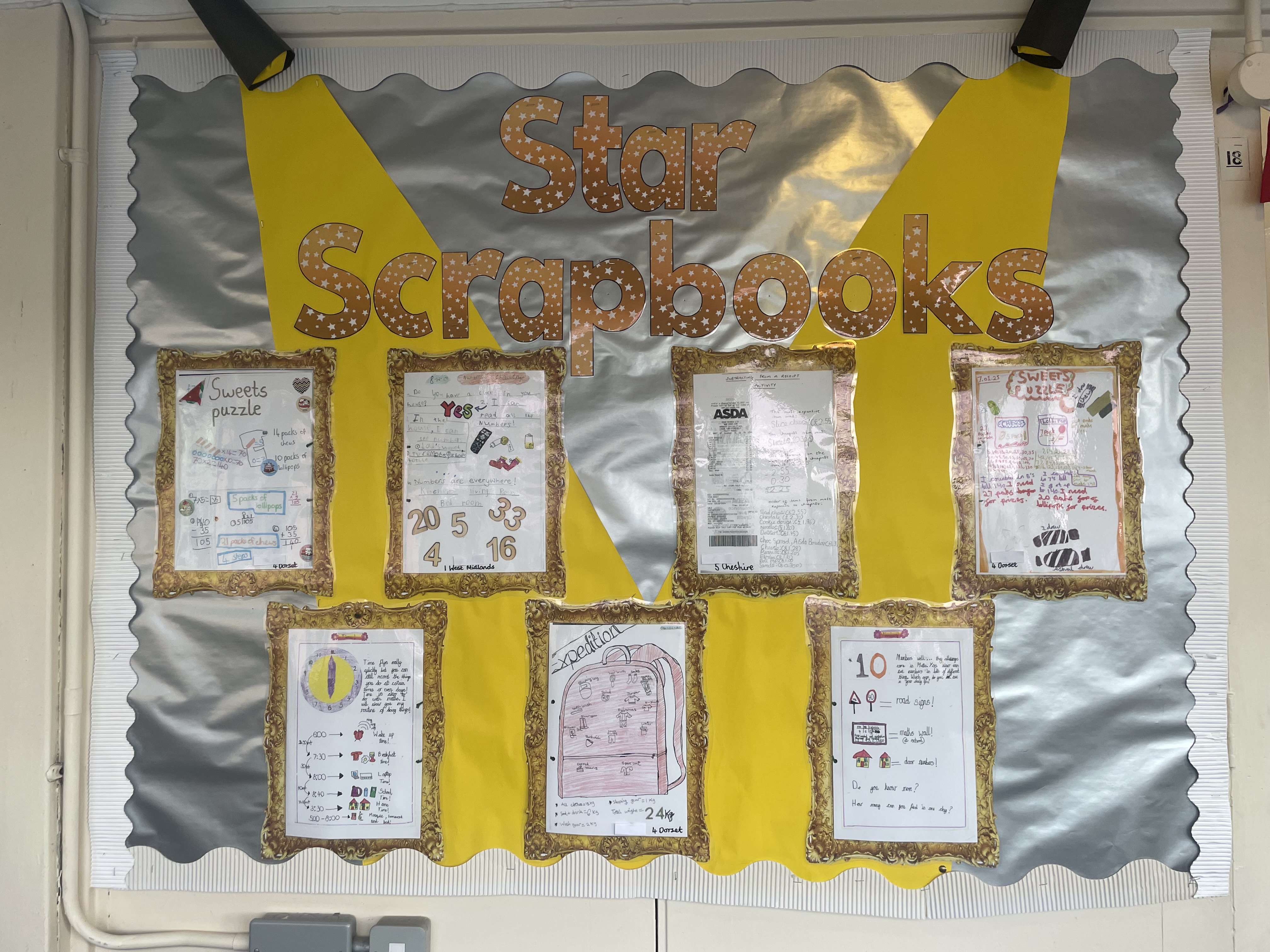 Star scrapbooks wall display