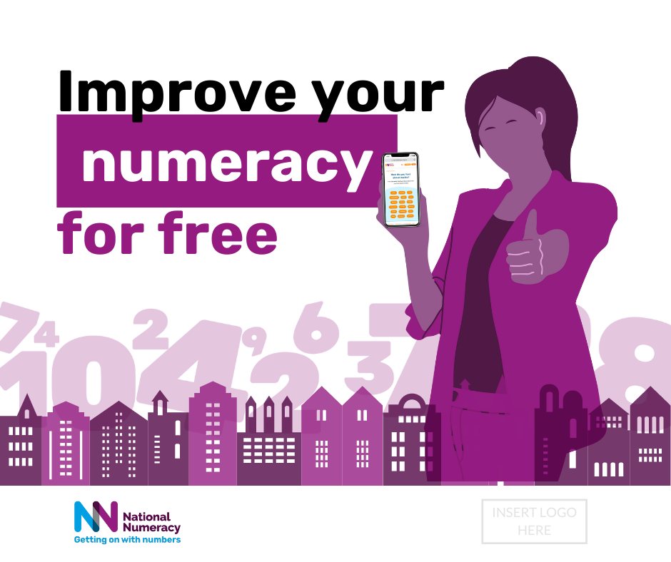 Preview of social media graphic saying "Improve your numeracy for free"