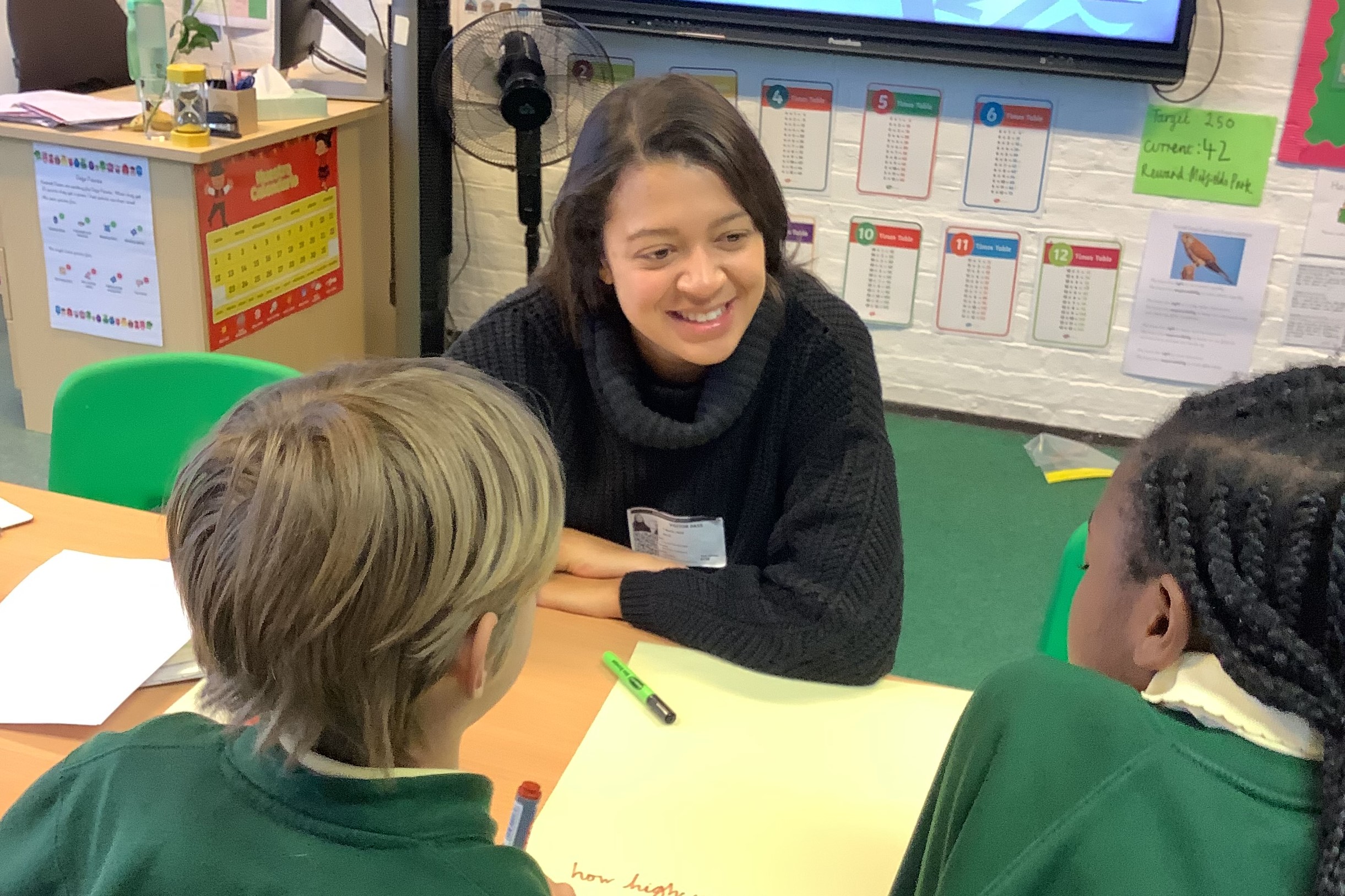 Volunteer leading a classroom session