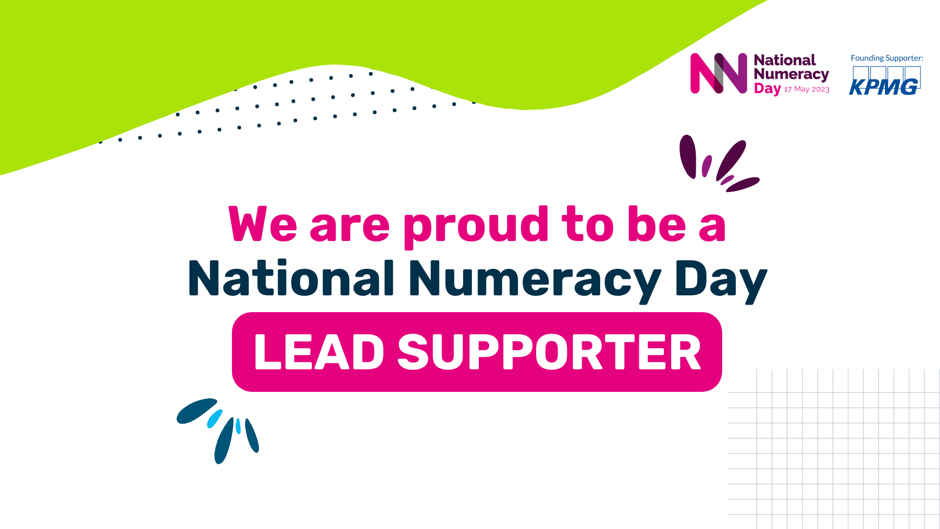 Instagram graphic saying "We are a National Numeracy Day Lead Supporter"