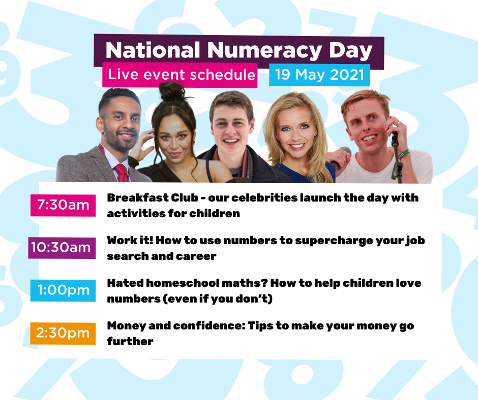 National Numeracy Day schedule graphic