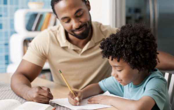 Parent helping child