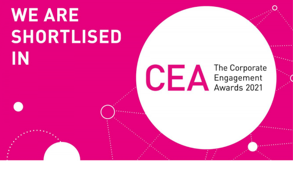 CEA graphic - "We are shortlisted in The Corporate Engagement Awards 2021"