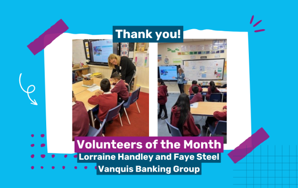 Photos of Decembers Volunteers of the Month in schools