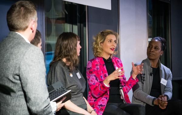Rachel Riley speaking at the launch of the Numeracy for Gender Equality recommendations