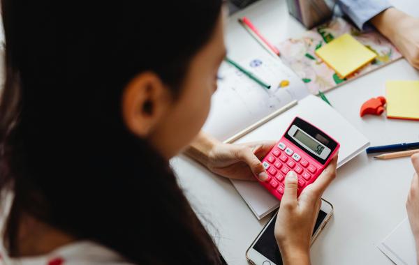 Person using a calculator