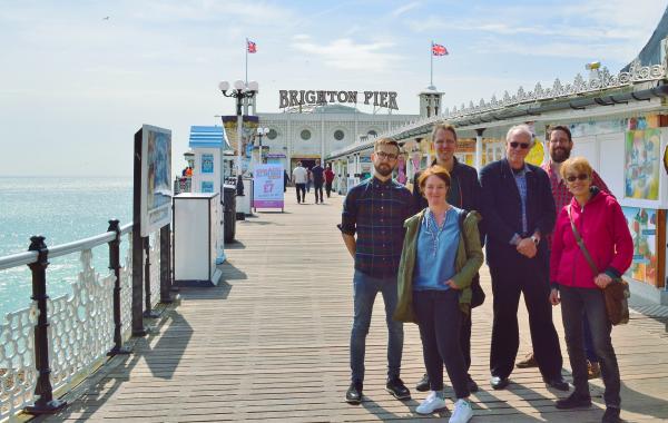 dev team on pier