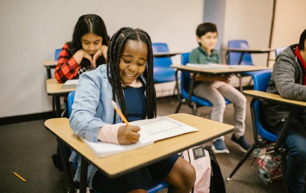 Children learning in a classroom