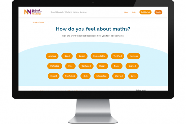 National Numeracy Challenge homescreen on a desktop computer