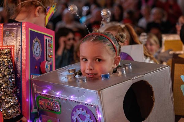 Student from Parbold Douglas CE Academy dressed as a robot