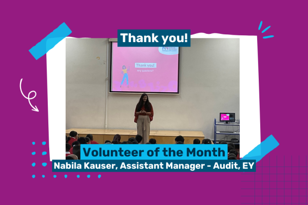 Photo of Nabila delivering an assembly