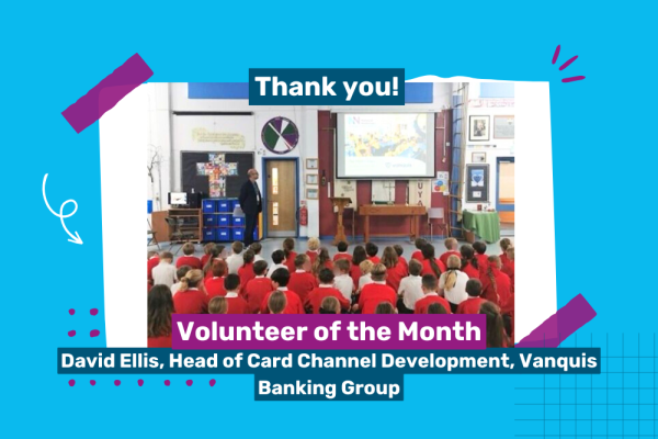 Photo of David Ellis delivering an assembly