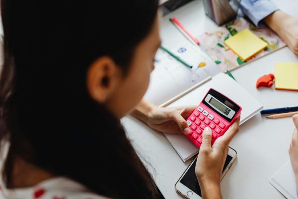 Person using a calculator