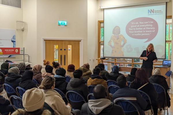 Training Officer Iain Evans delivering a parental engagement workshop in Bolton